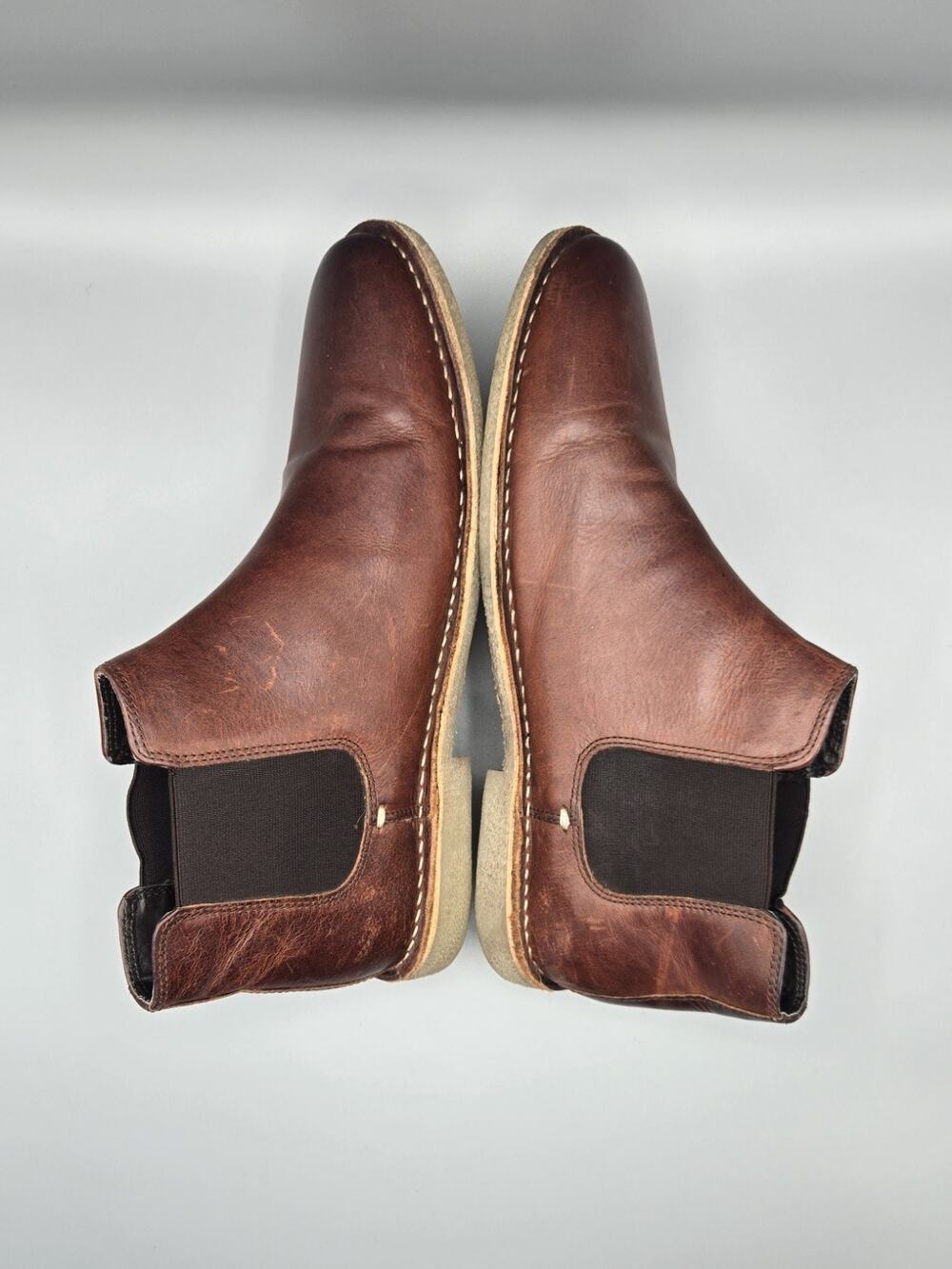 Kenneth Cole Reaction Mens Brown Leather Chelsea Boots Size 10.5 Ankle Boots